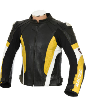RSV Yellow Sports Biker Leather Motorcycle Jacket