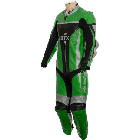 RTX Xtreme Green One Piece Motorbike Leather Suit