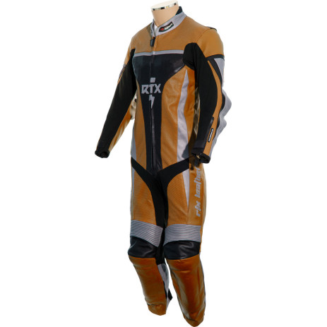 RTX Xtreme Orange One Piece Motorbike Leather Suit