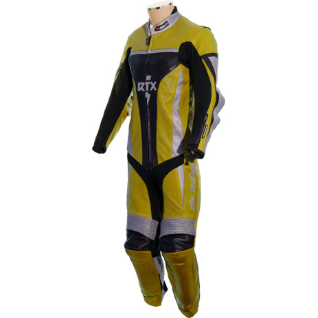 RTX Xtreme Yellow One Piece Motorbike Leather Suit