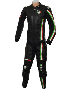 RTX Panther Italia Black Leather Race Leather 1Pc SUIT