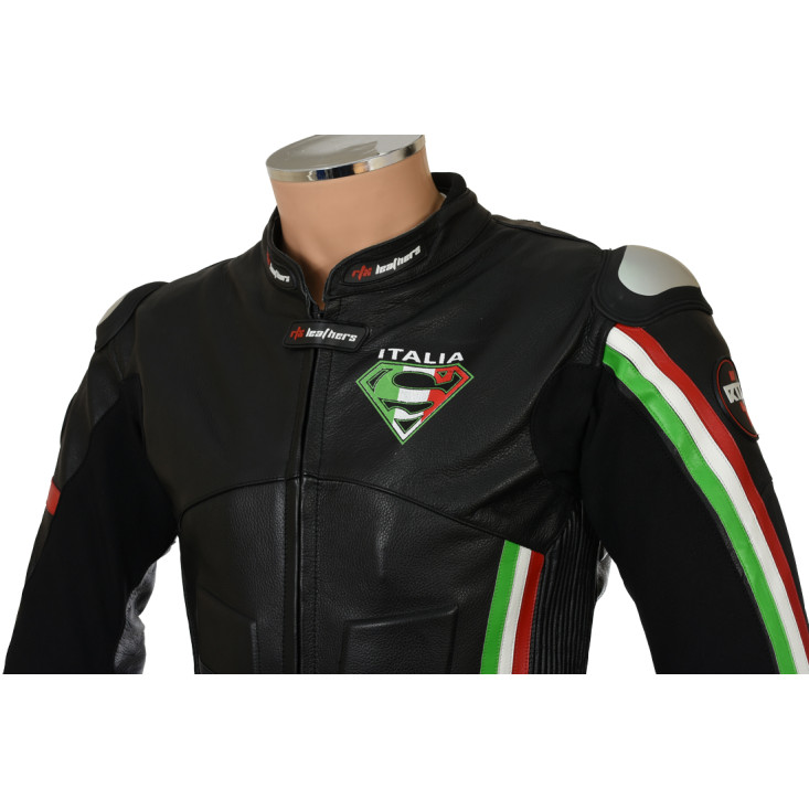RTX Panther Italia Black Leather Race Leather 1Pc SUIT