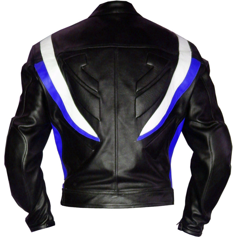 RTX Transformer Blue Leather Motorcycle Jacket