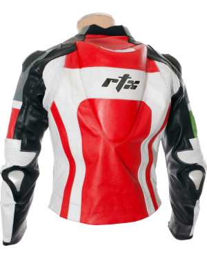 RTX Classic Tri Colour Leather Motorcycle Jacket