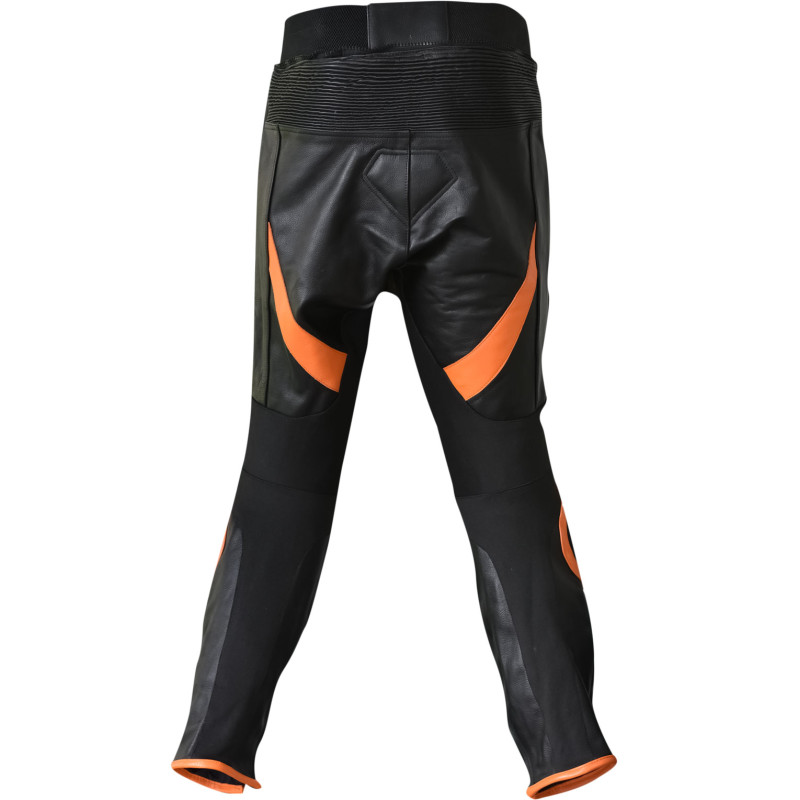 RTX Venom Orange & Black Leather Motorcycle Trouser Pant