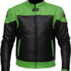 RTX Venom Green Leather Motorcycle Jacket 