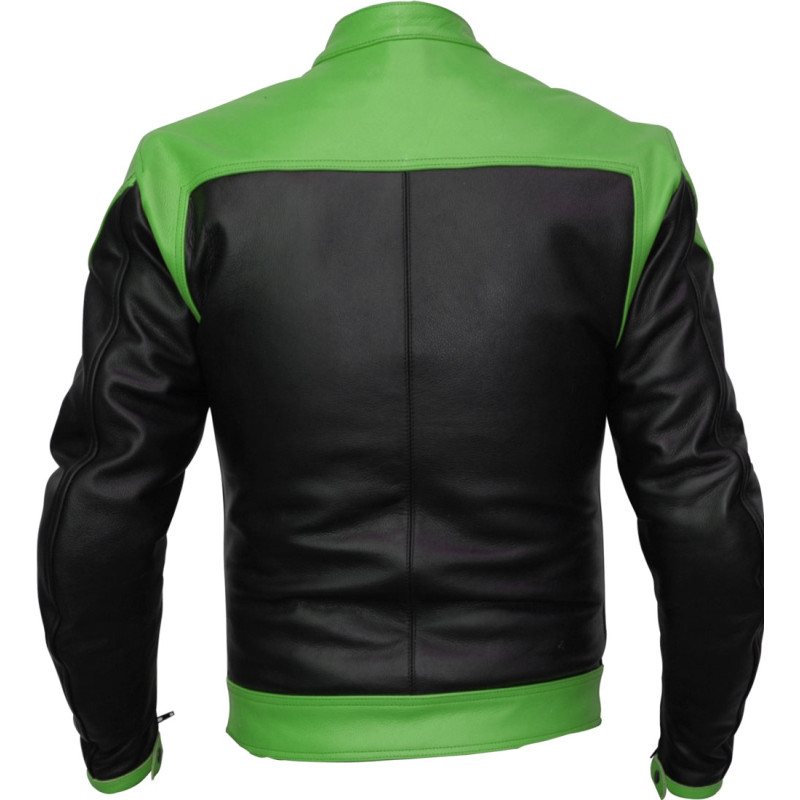 RTX Venom Green Leather Motorcycle Jacket 