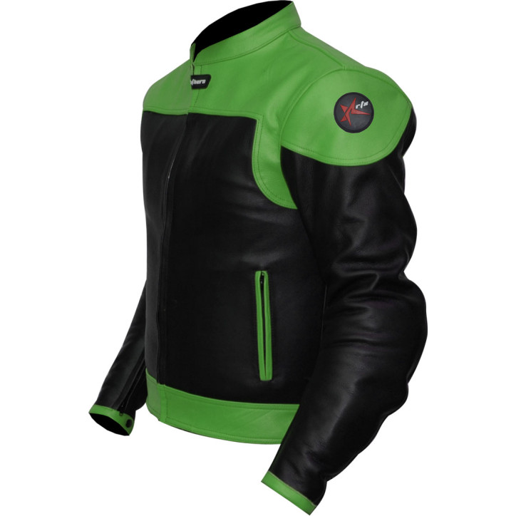 RTX Venom Green Leather Motorcycle Jacket 