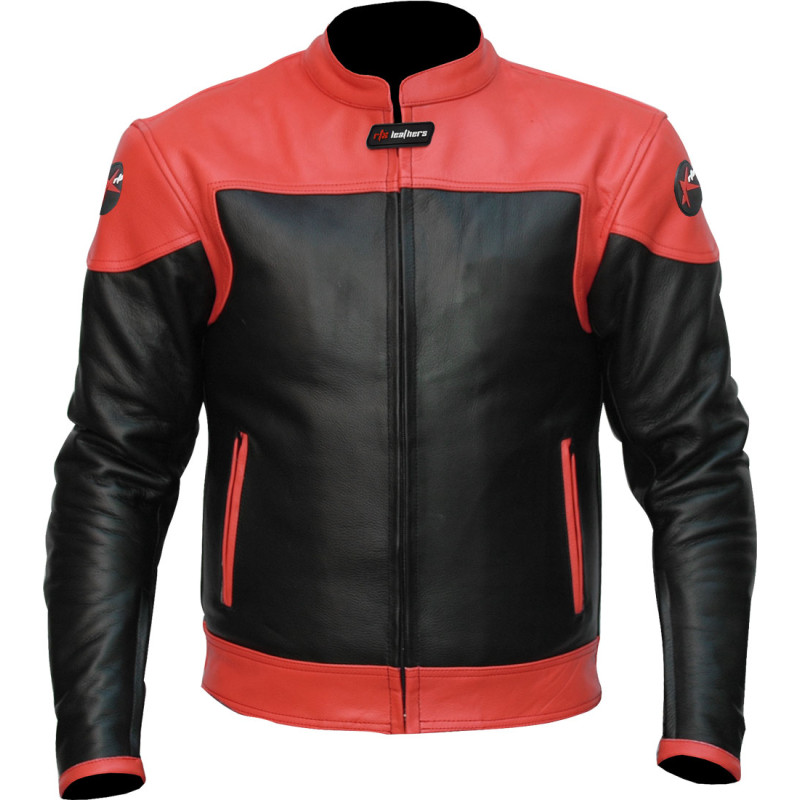RTX Venom Red Leather Motorcycle Racer Jacket 