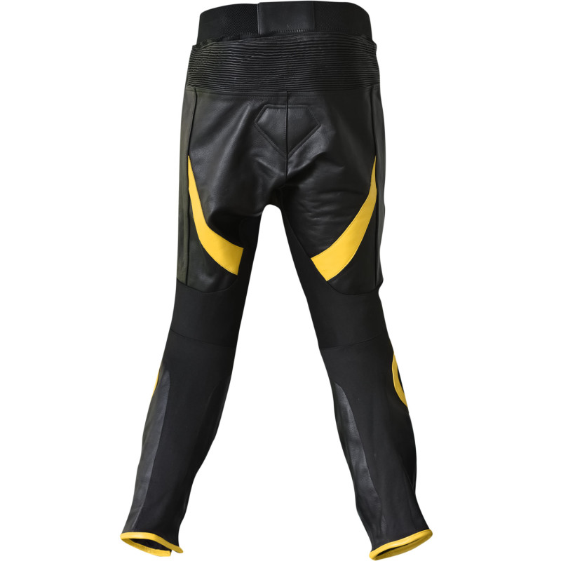 RTX Venom Yellow & Black Leather Motorcycle Trouser Pant
