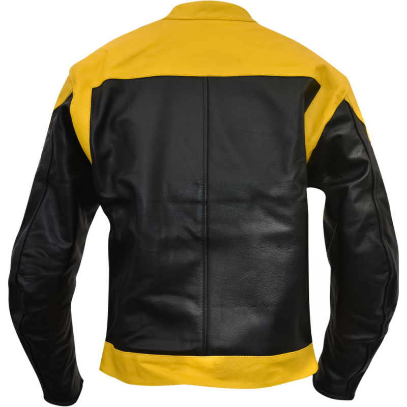 RTX Venom Yellow Leather Motorcycle Jacket 
