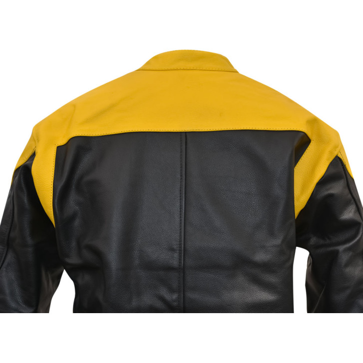 RTX Venom Yellow Leather Motorcycle Jacket 