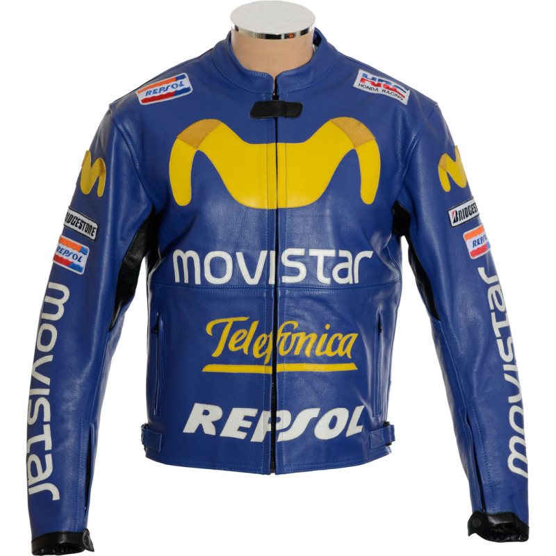 SALE - Honda Movistar Telefonica Leather Biker Jacket