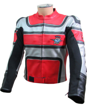 MV Agusta Red Silver Black Armoured Motorcycle Jacket