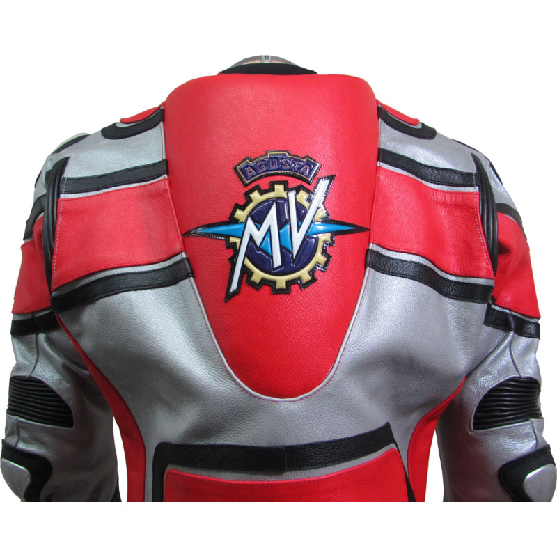 MV Agusta Red Silver Black Armoured Motorcycle Jacket