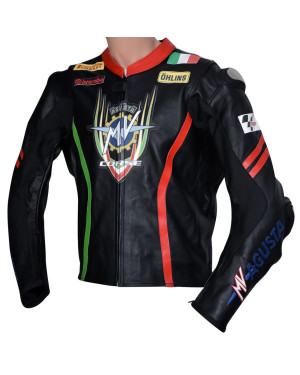 MV Agusta Corse Italia Edition Sports Leather Armoured Biker Jacket