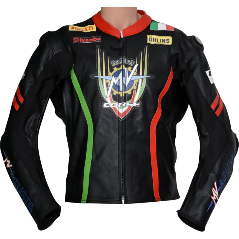 MV Agusta Corse Italia Edition Sports Leather Armoured Biker Jacket