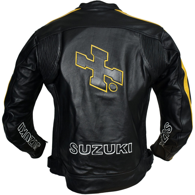 RIZLA Black Special Edition Suzuki Motorcycle Leather Jacket