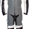 Suzuki GSX-R Super Sports Grey Black Leather Motorcycle One Piece Suit