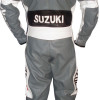 Suzuki GSX-R Super Sports Grey Black Leather Motorcycle One Piece Suit