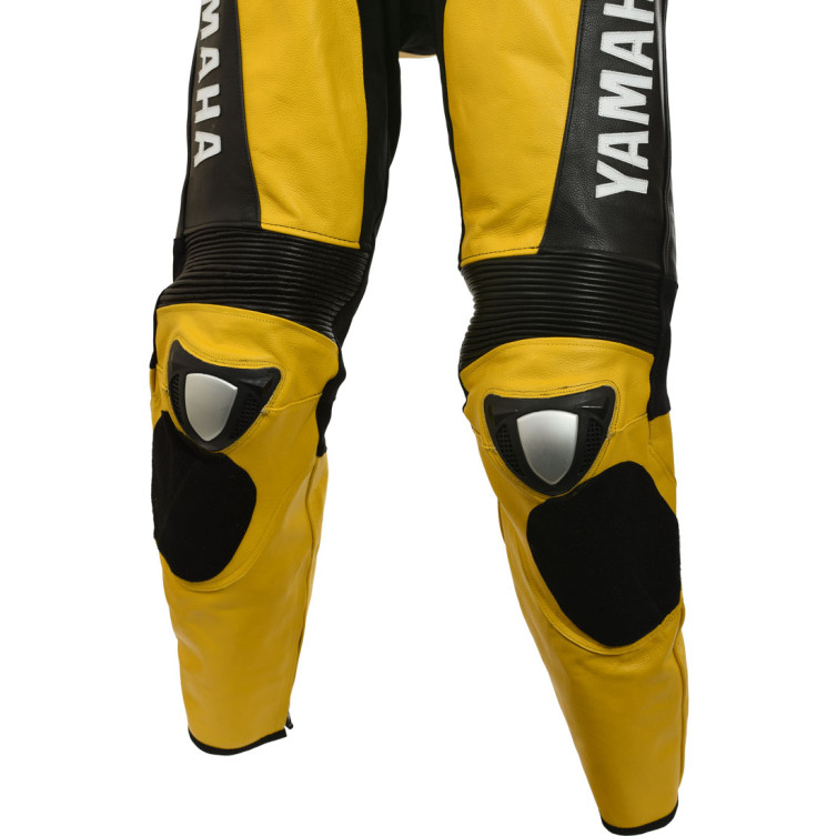 Yamaha Yellow Black Biker Leather Trouser