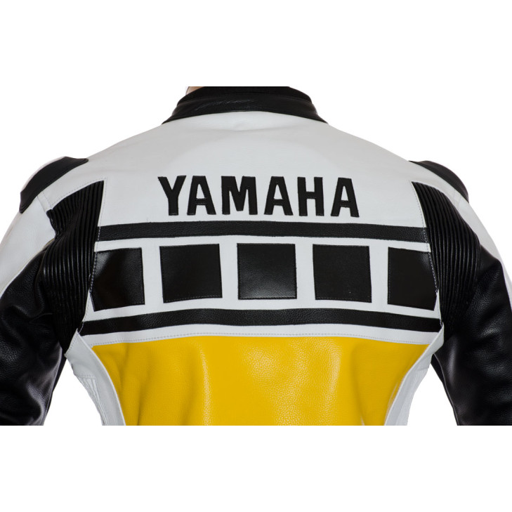 Kenny Roberts Laguna Seca Rep Yellow Yamaha Leather Motorcycle Jacket