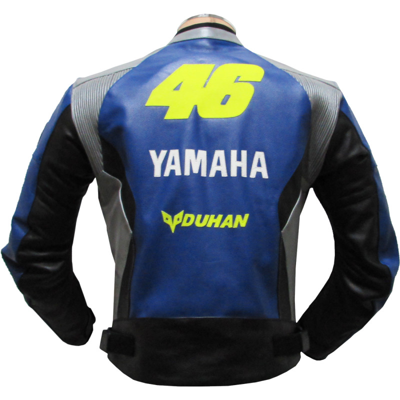 Valentino Rossi 46 Yamaha Blue Leather Biker Jacket