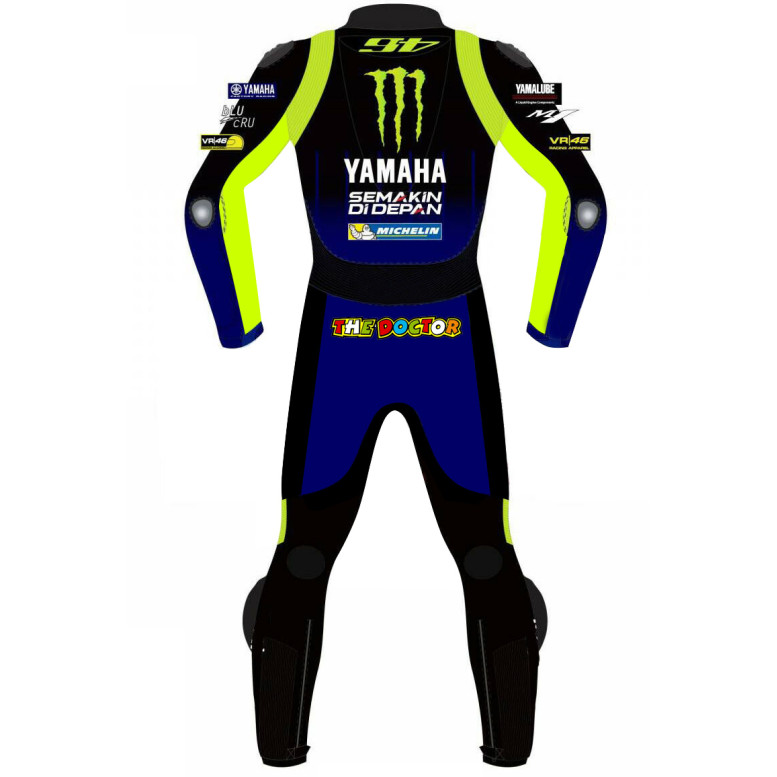VR46 YAMAHA Monster Energy MotoGP Rossi Replica Biker RACE LEATHERS