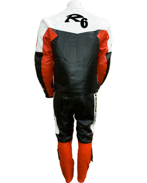 Yamaha R6 Retro Red Motorbike Leather Suit