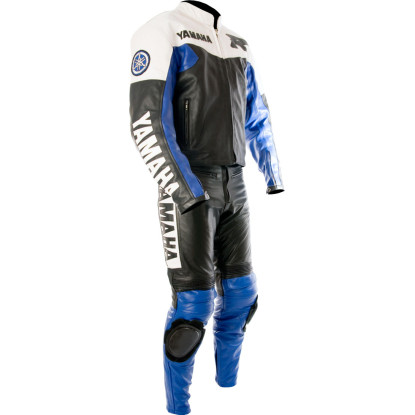 Yamaha BLUE Classic Street Biker Leather Suit