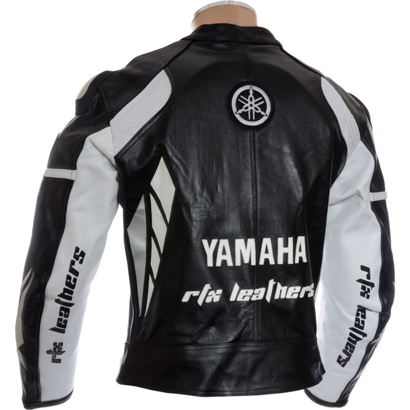 Yamaha Speedblock Black Leather Biker Jacket