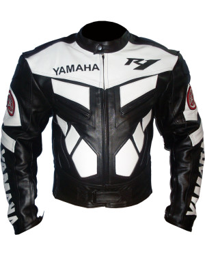 Yamaha R1 Classic Leather Biker Jacket