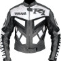 Yamaha R1 Grey Classic Leather Biker Jacket