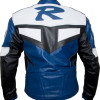 Yamaha Classic Blue Motorcycle Leather Jacket 