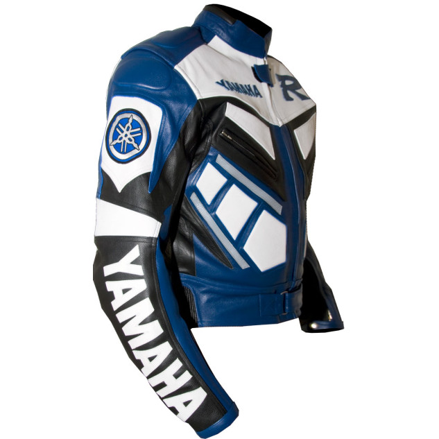 Yamaha R1 Classic Blue Biker Leather Motorcycle Suit