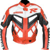 Yamaha Classic Red Leather Motorcycle Jacket