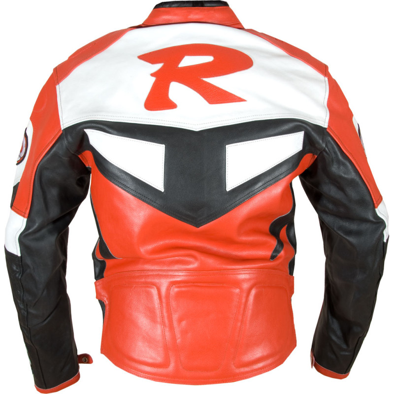 Yamaha Classic Red Leather Motorcycle Jacket